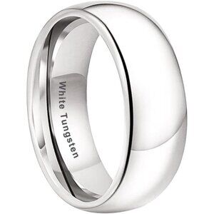 2mm 3mm 4mm 5mm 6mm 7mm 8mm 10mm White Tungsten Rings for Men Women Engagement